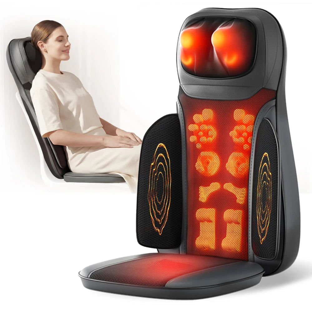 Homemassa Shiatsu Neck Back Massager with Heat Adjustable Seat Cushion
