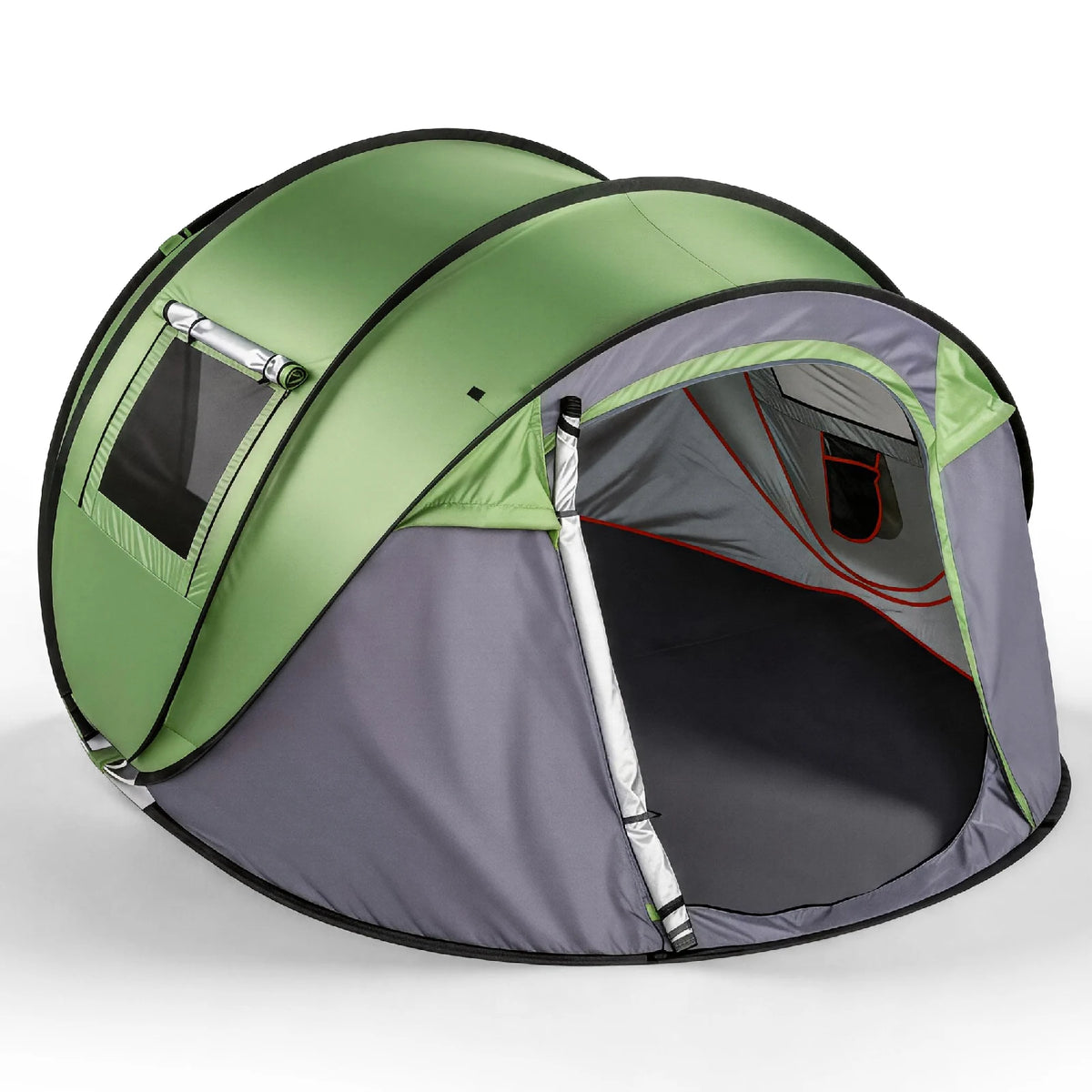 Instant Pop Up Waterproof Camping Tent With Front Awning