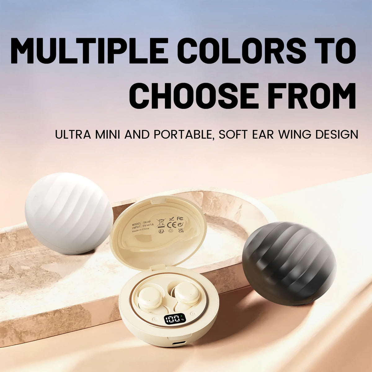 SHUKE Wireless Bluetooth Sleep Earbuds With Active Noise Canceling