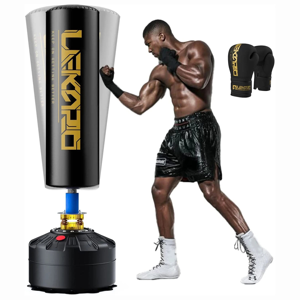 Lekaro Standing Boxing Post With Gloves Suction Cup Home Training