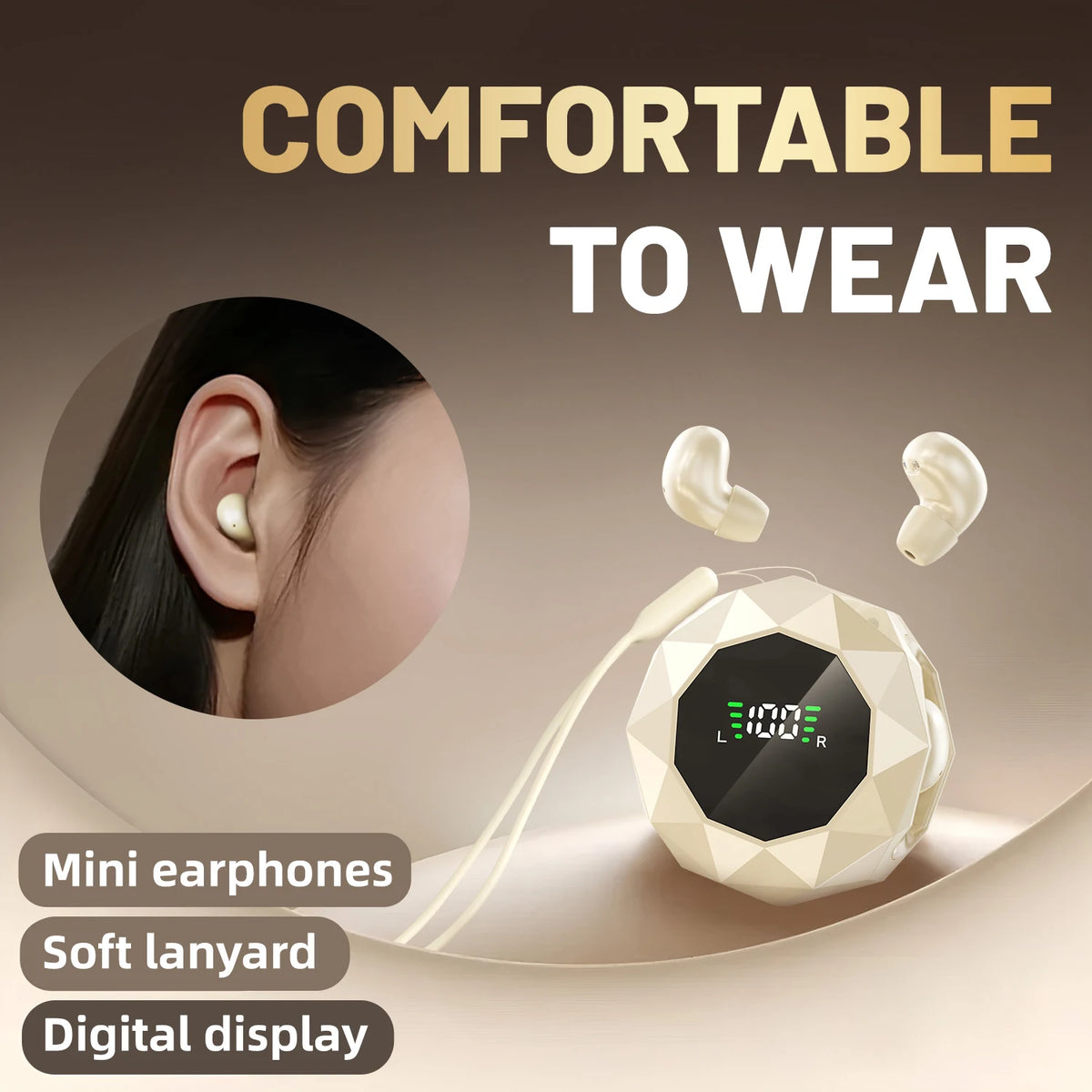 SHUKE Wireless Sleep Earbuds With Bluetooth Active Noise Cancellation