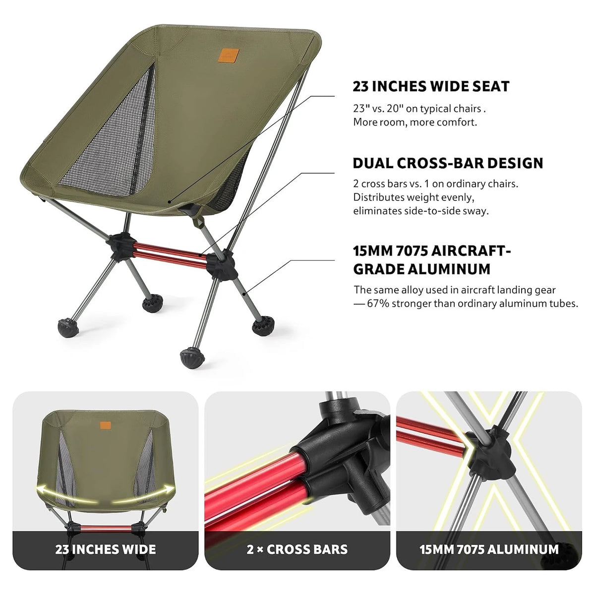 Naturehike Ultralight Foldable Camping Moon Chair For Outdoor Use