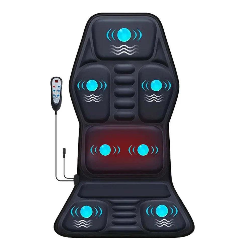 Himouta Heated Back Massager Chair Cushion For Lumbar Neck Relief