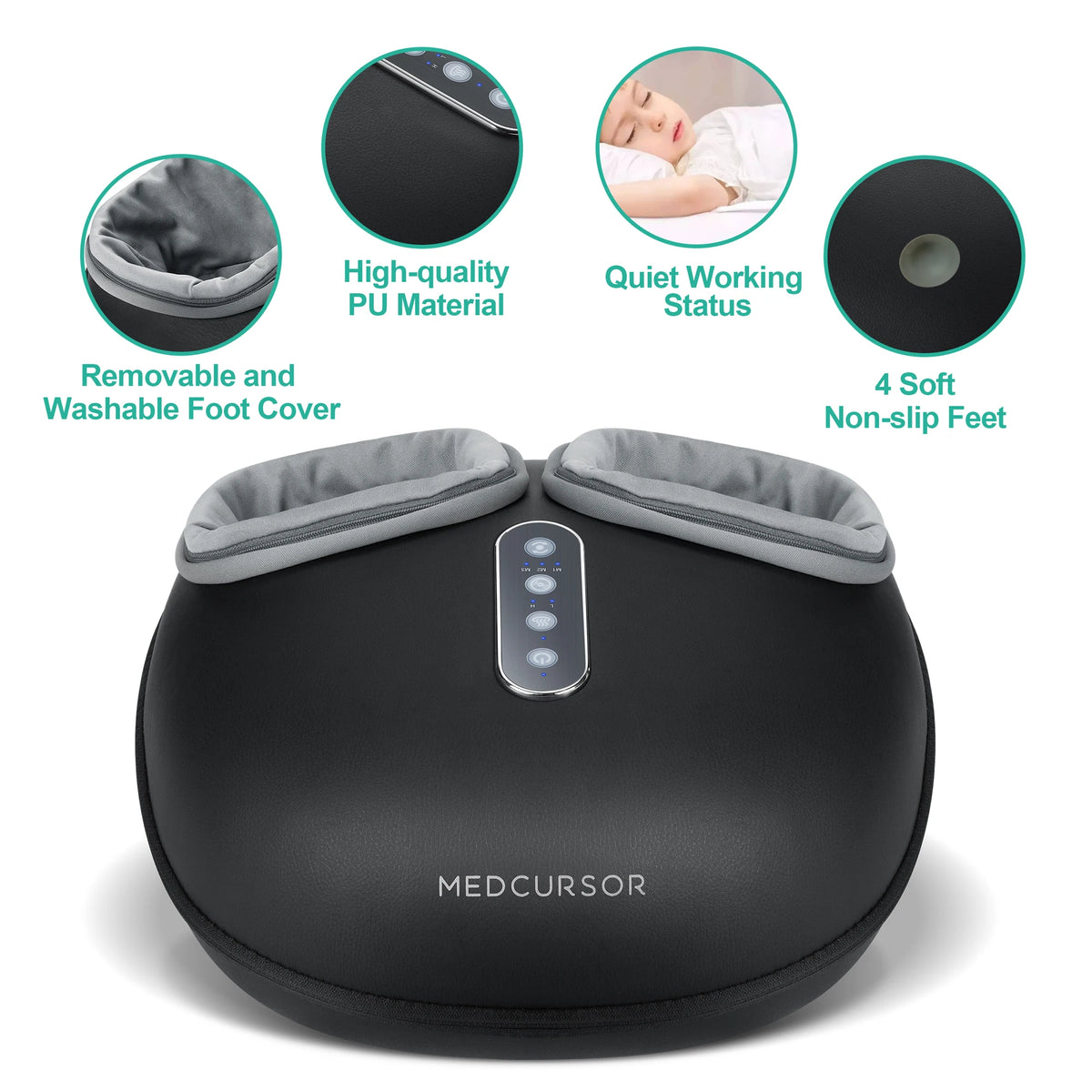 Medcursor Shiatsu Electric Foot Massager With Heat And Rollers