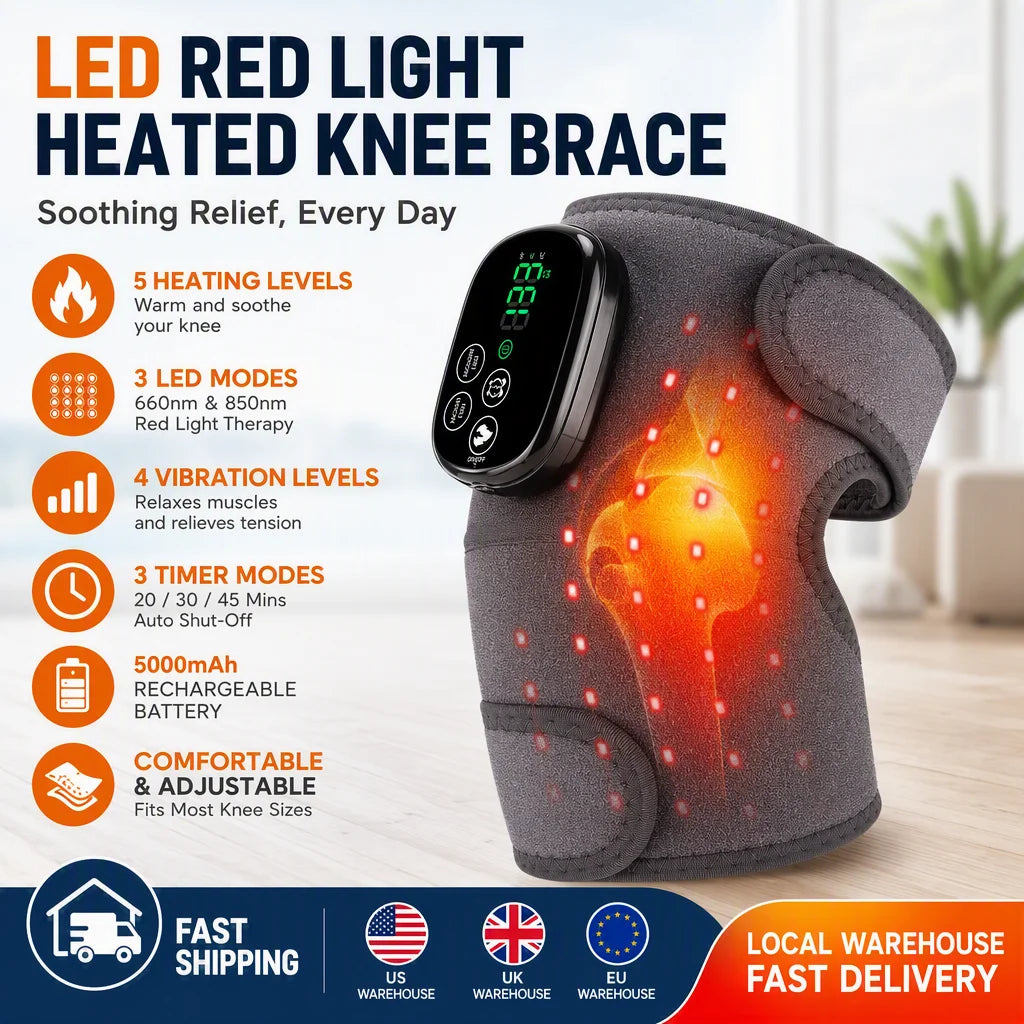 Hailicare Heated Knee Wrap With Red Light And Cordless Massager