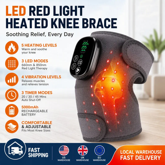 Hailicare Heated Knee Wrap With Red Light And Cordless Massager