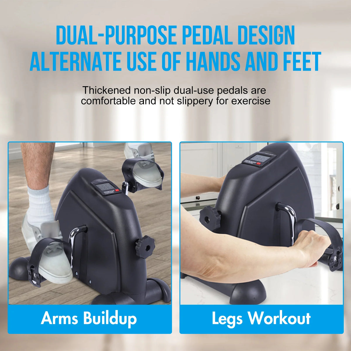 Mini Under Desk Pedal Exerciser With Digital Display For Home
