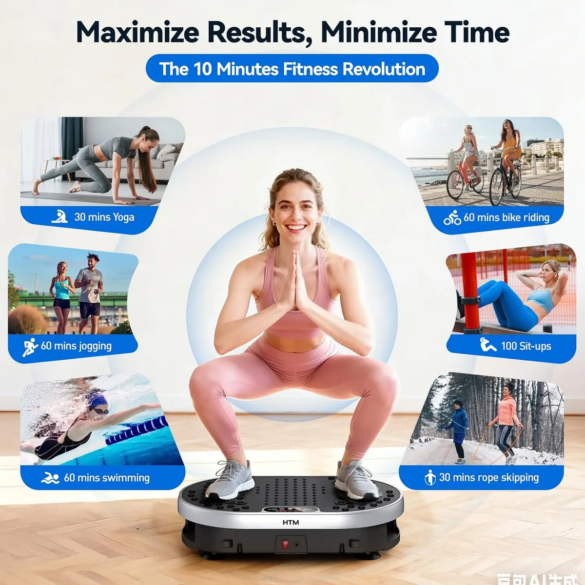 HTM Vibration Plate Exercise Machine For Home Fitness