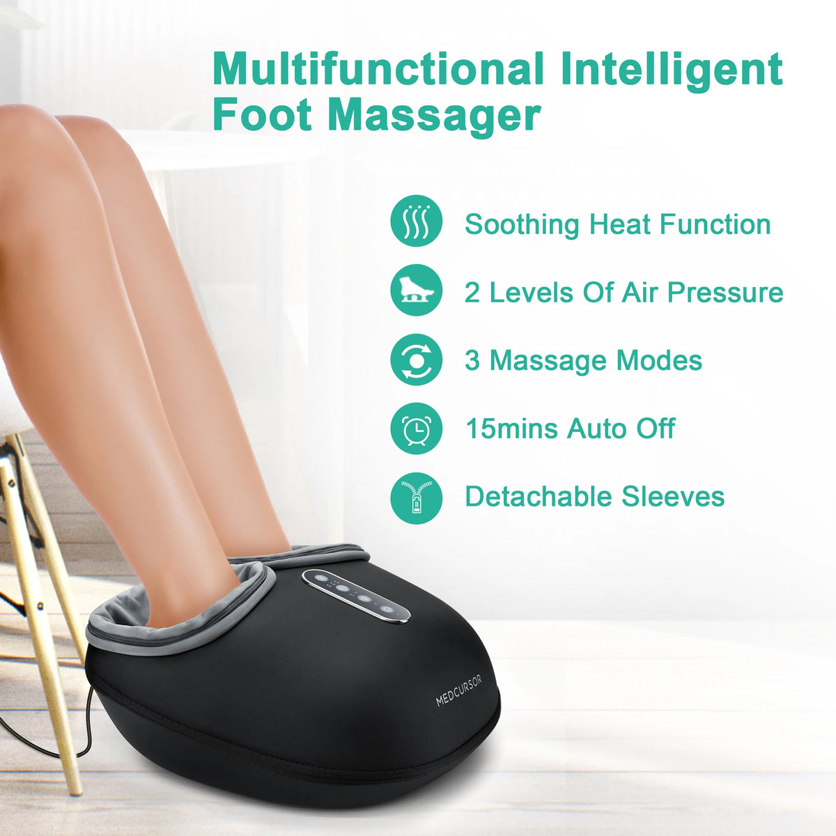 Medcursor Shiatsu Electric Foot Massager With Heat And Rollers