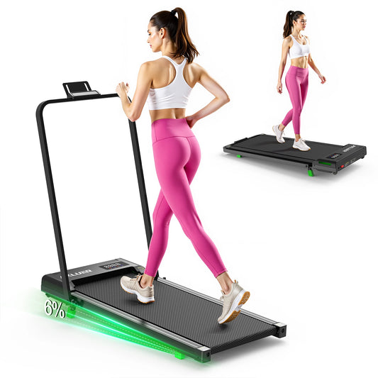 Akluer Portable Walking Pad Treadmill Featuring Remote Control And Folding