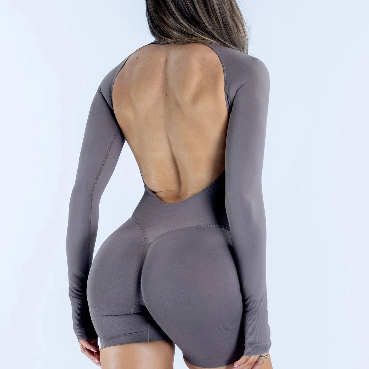 NCLAGEN Womens Seamless Long Sleeve Yoga Athletic Jumpsuit
