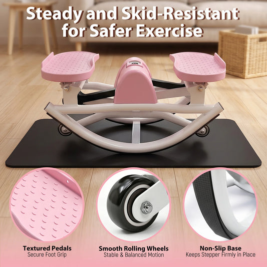 Foldable Swing Stepper Machine For Home Cardio Fitness Training