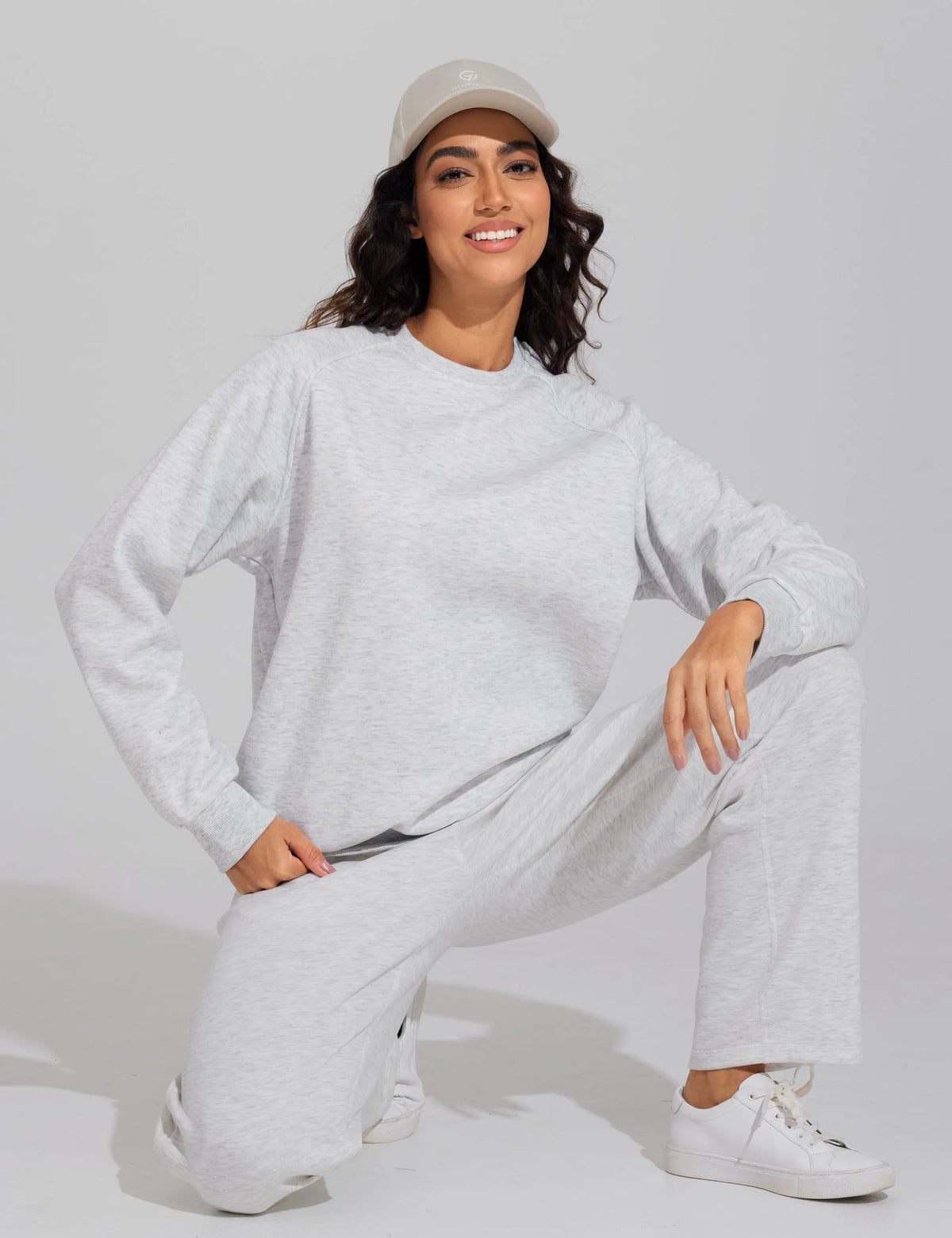 THE GYM PEOPLE Women's Fleece Crewneck Workout Sweatshirt