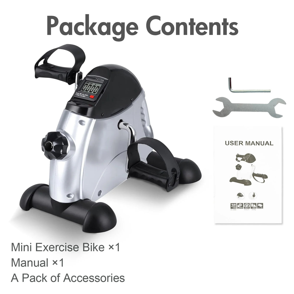 Mini Under Desk Pedal Exerciser With Digital Display For Home