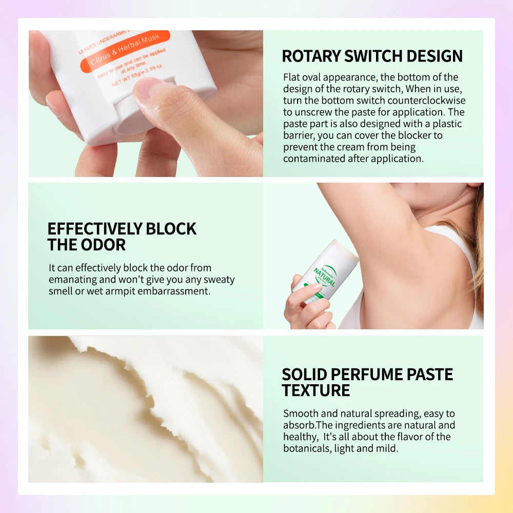 Natural Plant Formula Deodorant Long Lasting Antiperspirant For Fresh Armpits