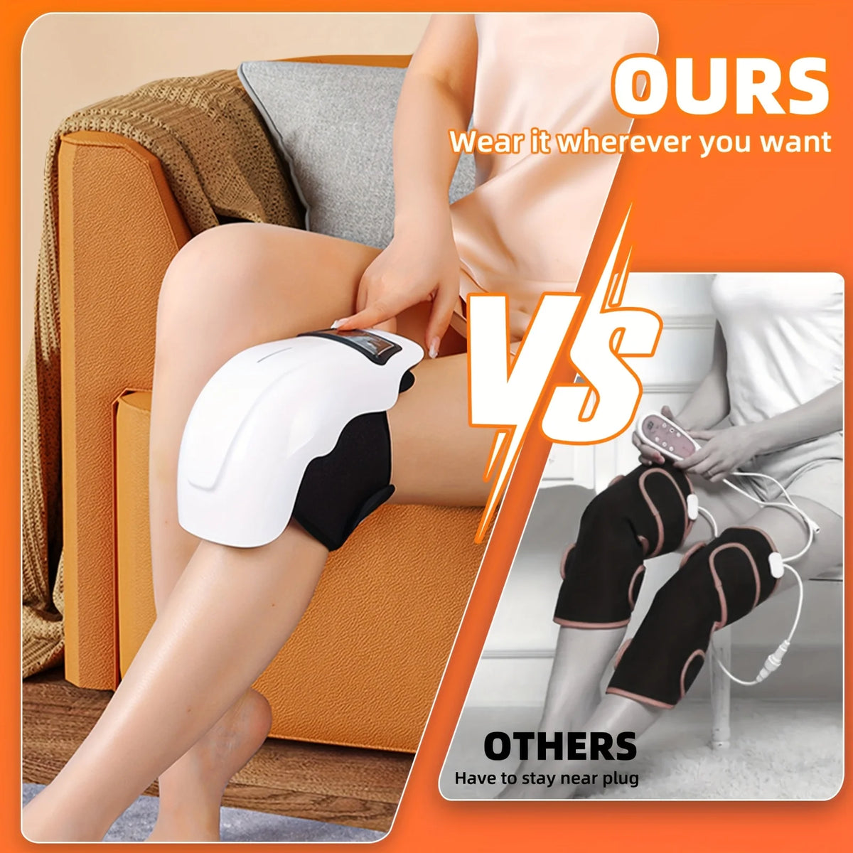 Ekmoey Cordless Knee Massager With Heat And Vibration