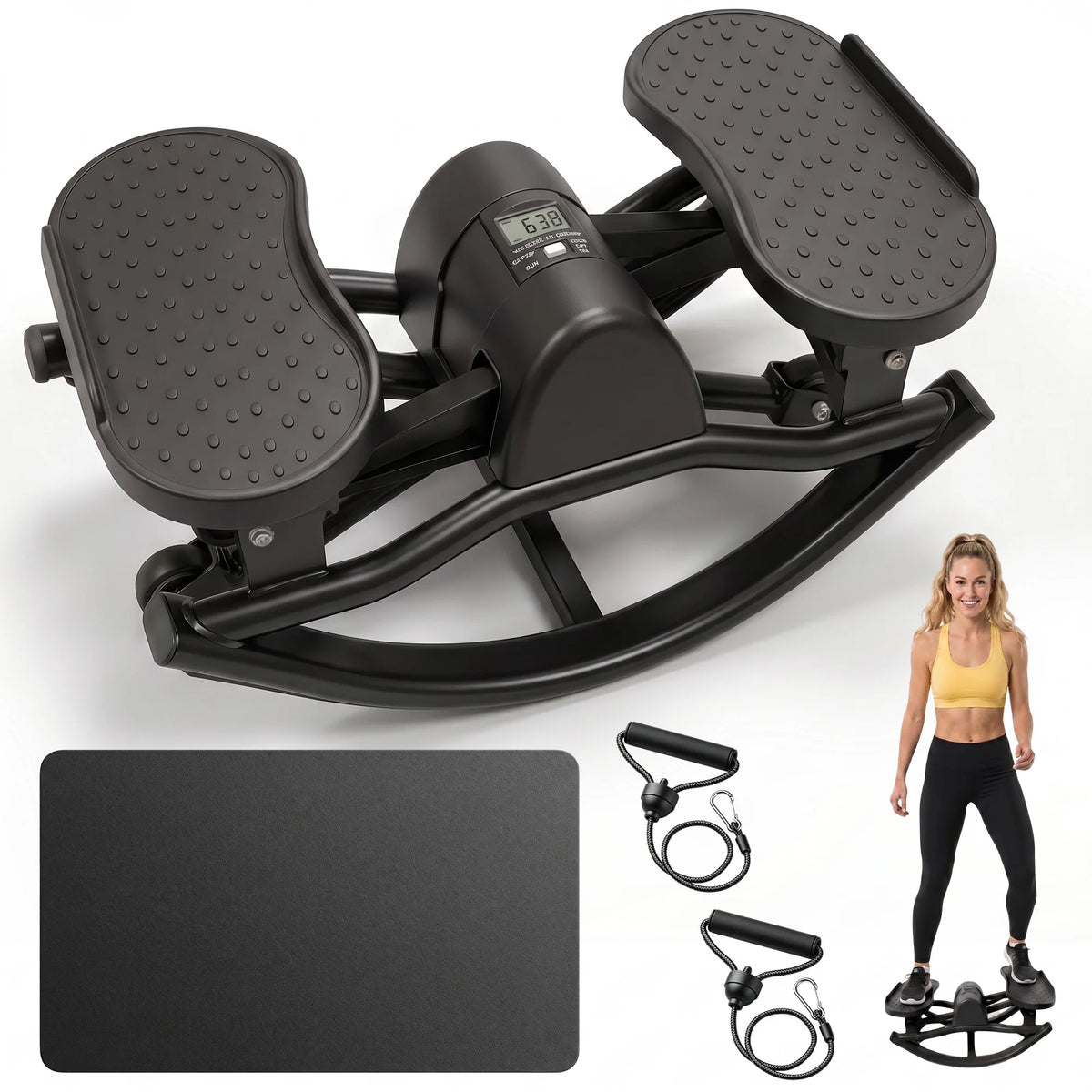 Foldable Swing Stepper Machine For Home Cardio Fitness Training