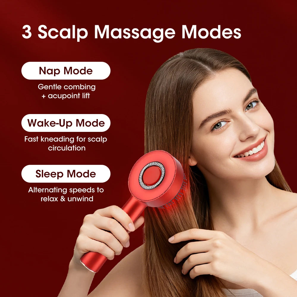 AFDEAL Electric Hair Massage Comb With Light Therapy Applicator