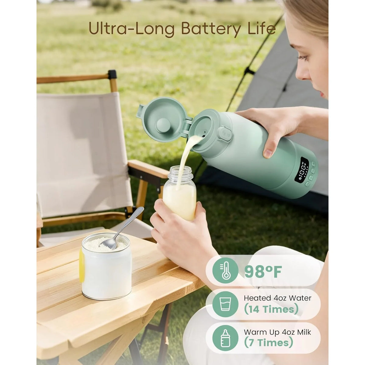 Rechargeable Portable Stainless Steel Insulated Travel Thermos Cup