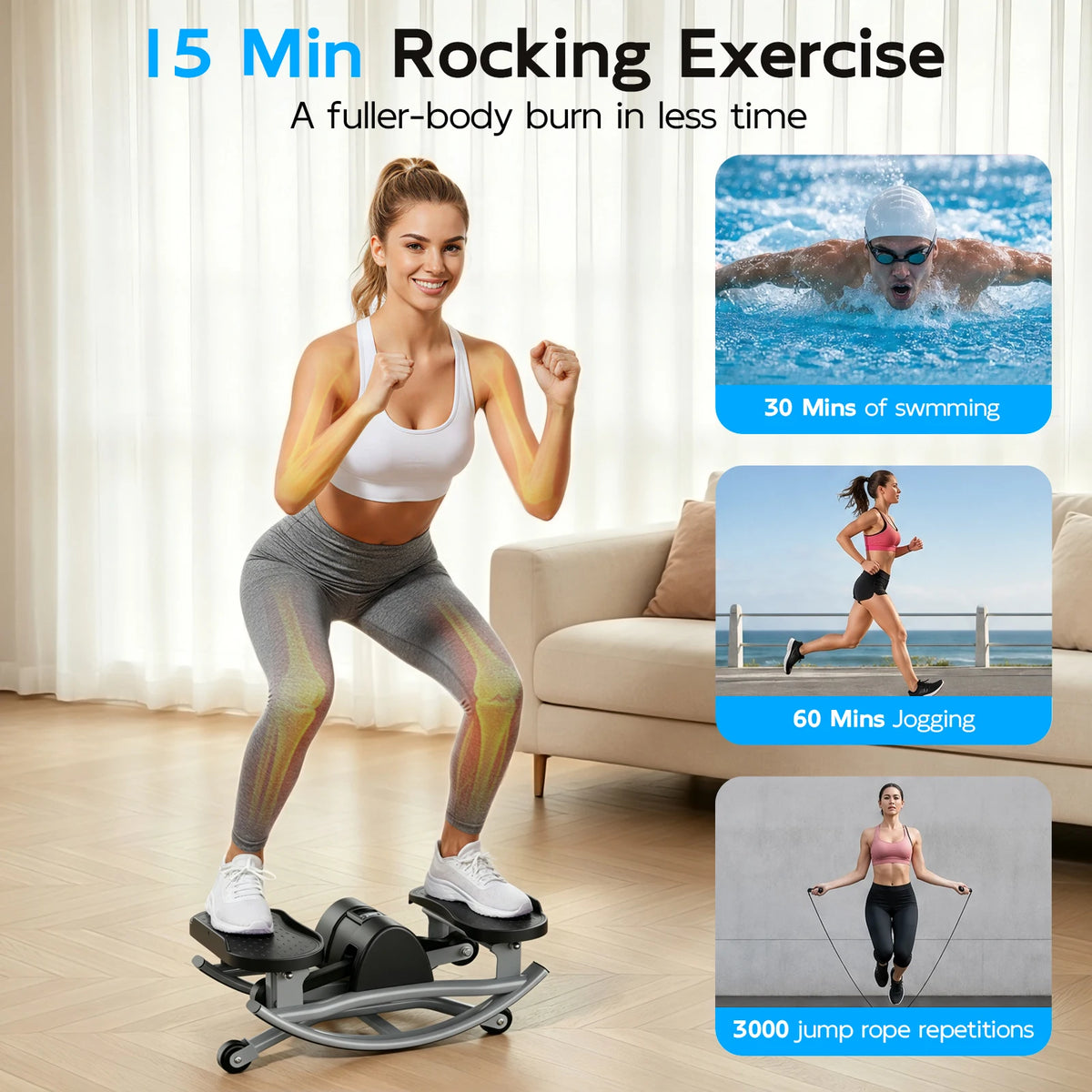 Smart Twist Stepper Machine With Digital Display And Resistance Bands