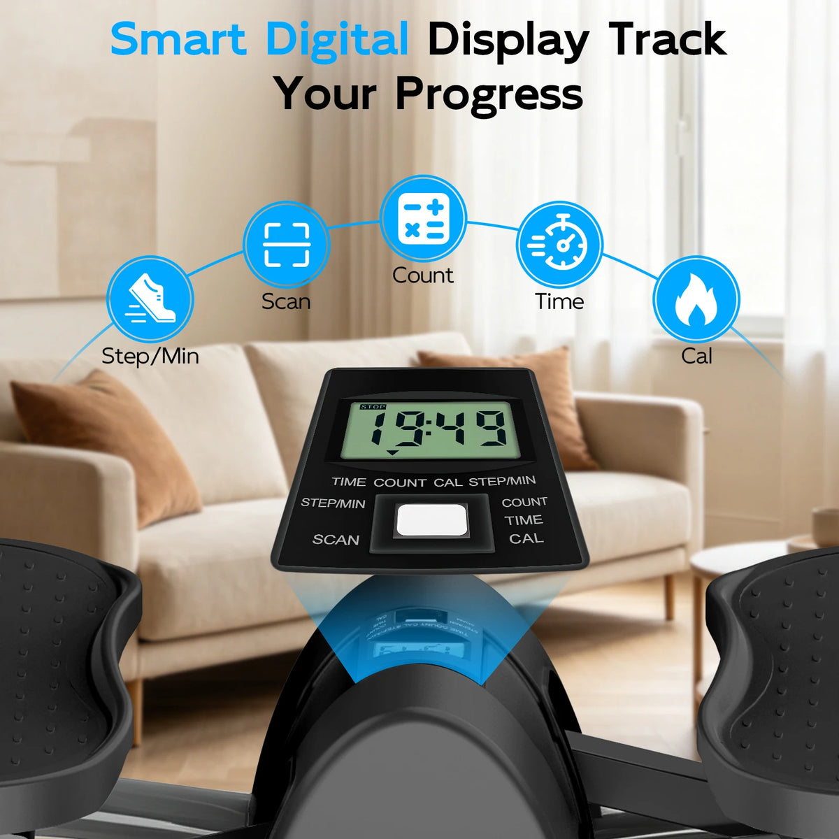 Smart Twist Stepper Machine With Digital Display And Resistance Bands