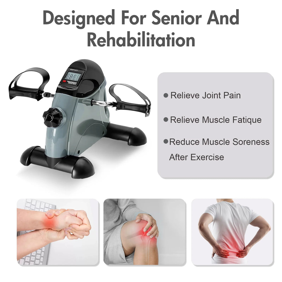 Mini Under Desk Pedal Exerciser With Digital Display For Home