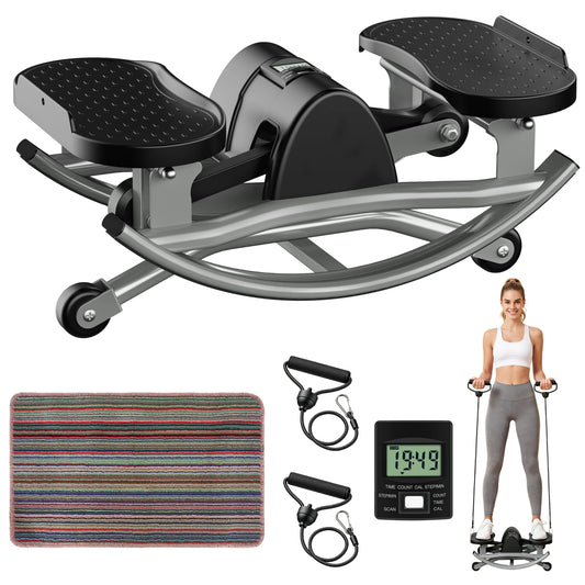 Smart Twist Stepper Machine With Digital Display And Resistance Bands