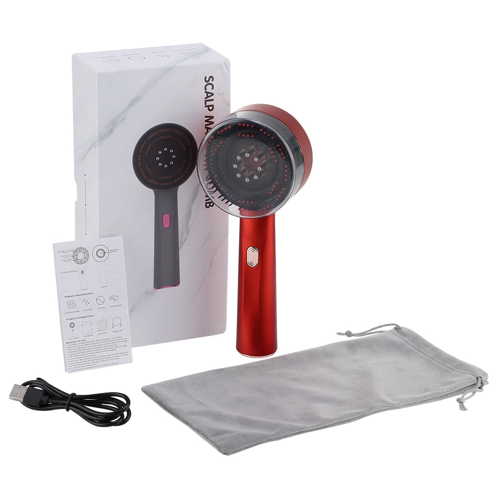 AFDEAL Electric Hair Massage Comb With Light Therapy Applicator