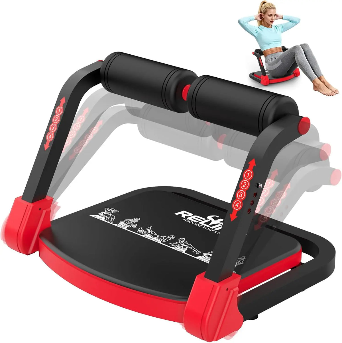 Adjustable Foldable Core Sit Up Machine For Home Strength Training