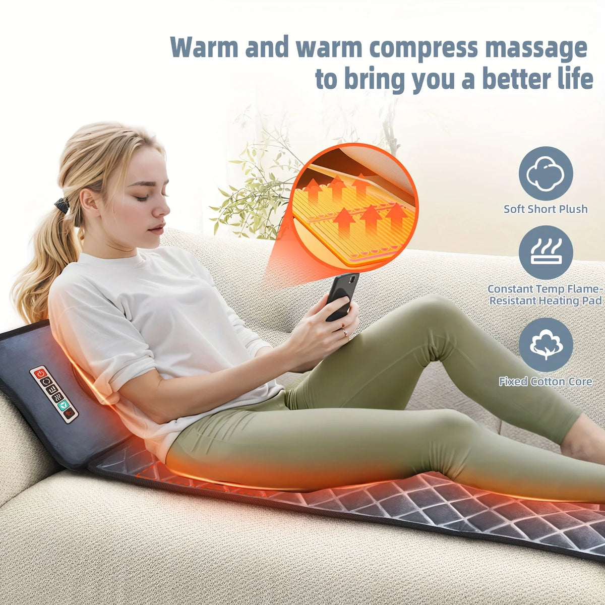 Ekmoey Full Body Shiatsu Massager With Heating And Vibration