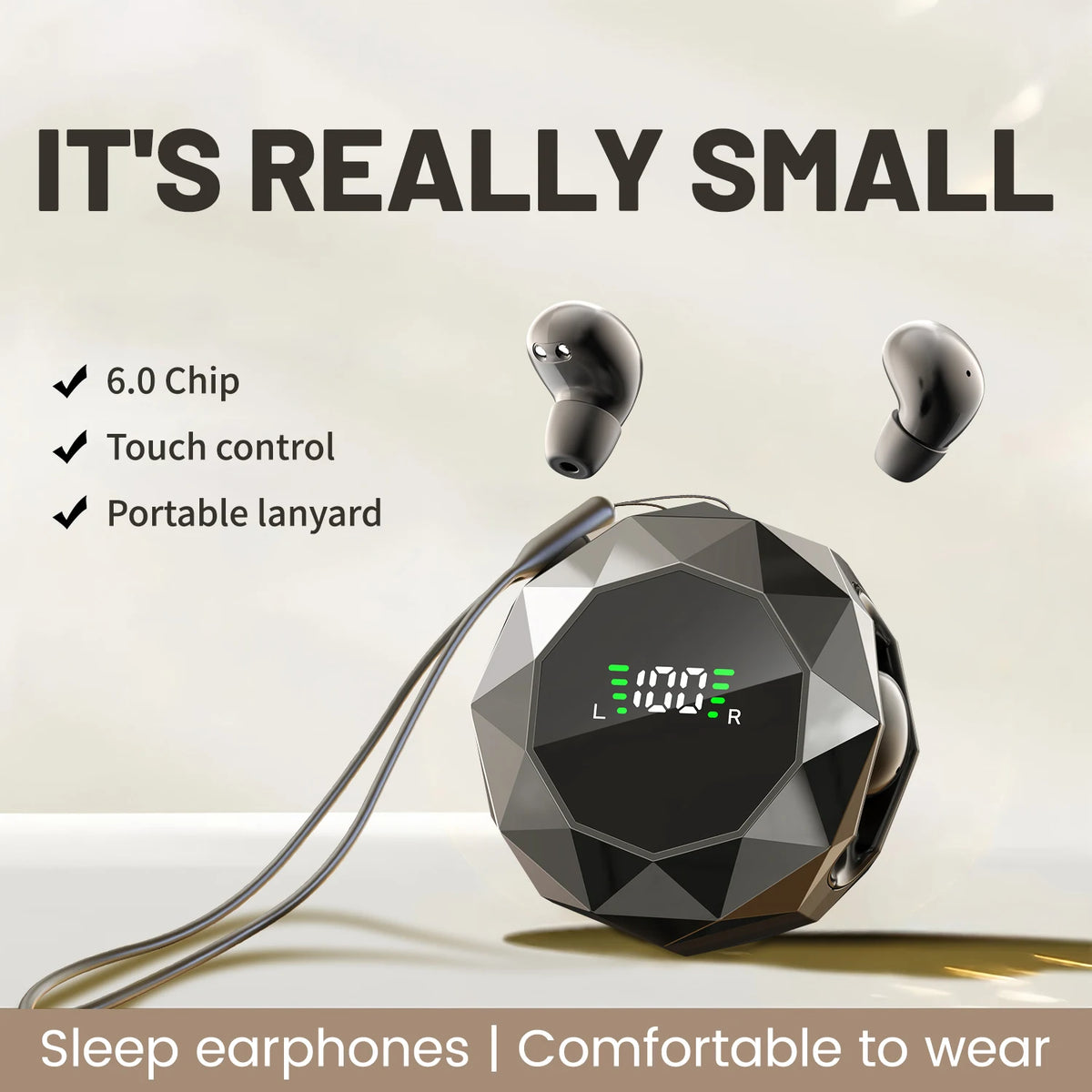SHUKE Wireless Sleep Earbuds With Bluetooth Active Noise Cancellation