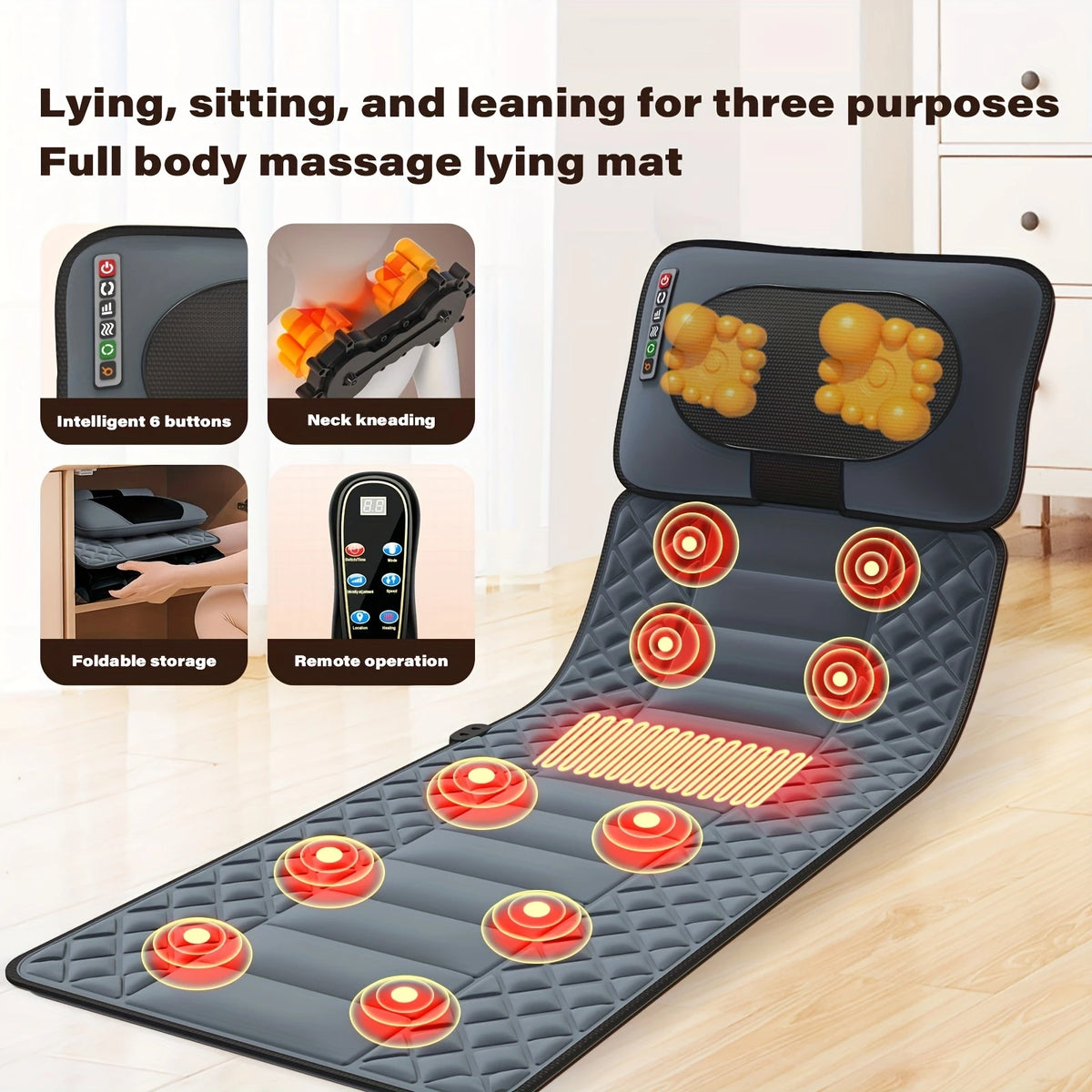 Ekmoey Full Body Shiatsu Massager With Heating And Vibration