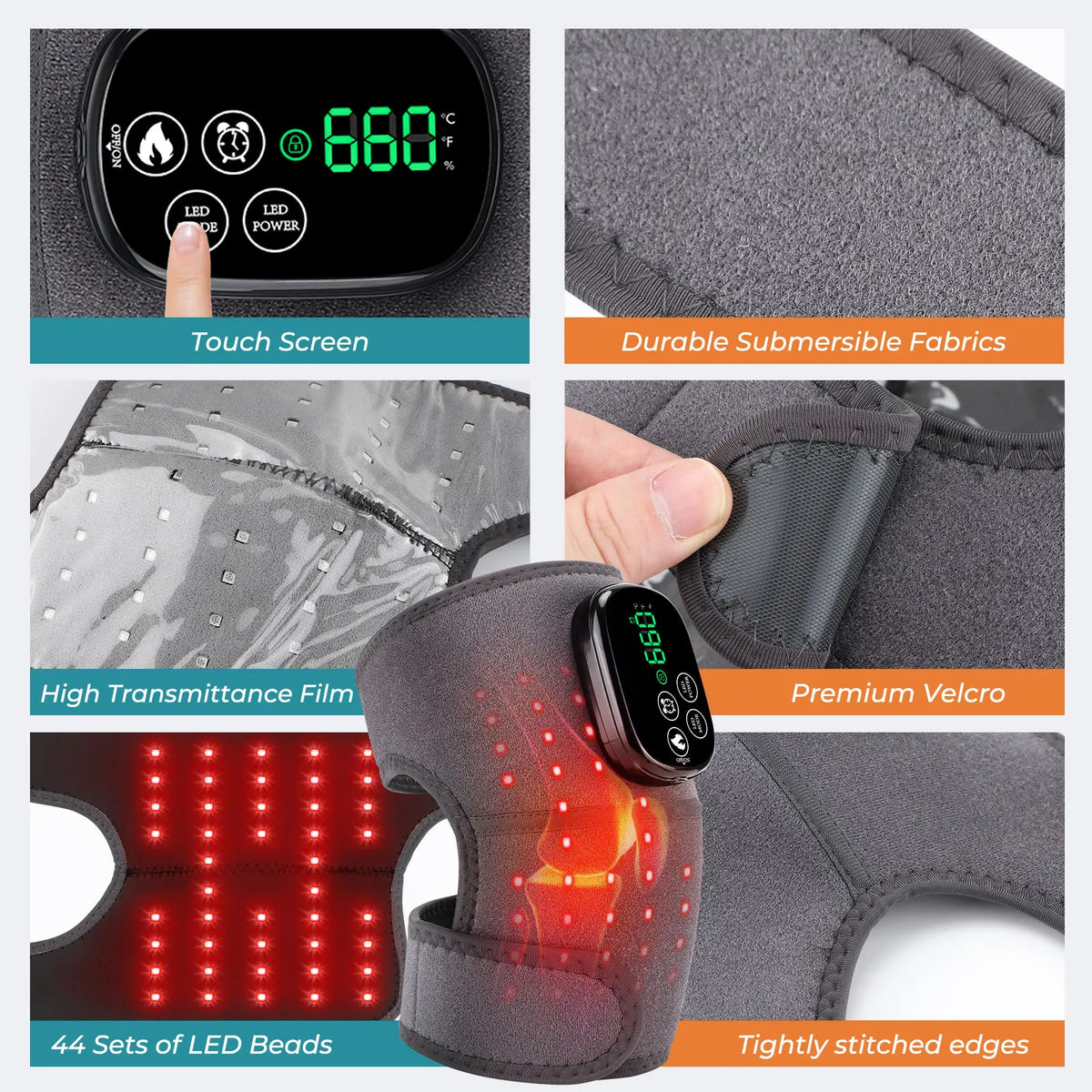 Hailicare Heated Knee Wrap With Red Light And Cordless Massager