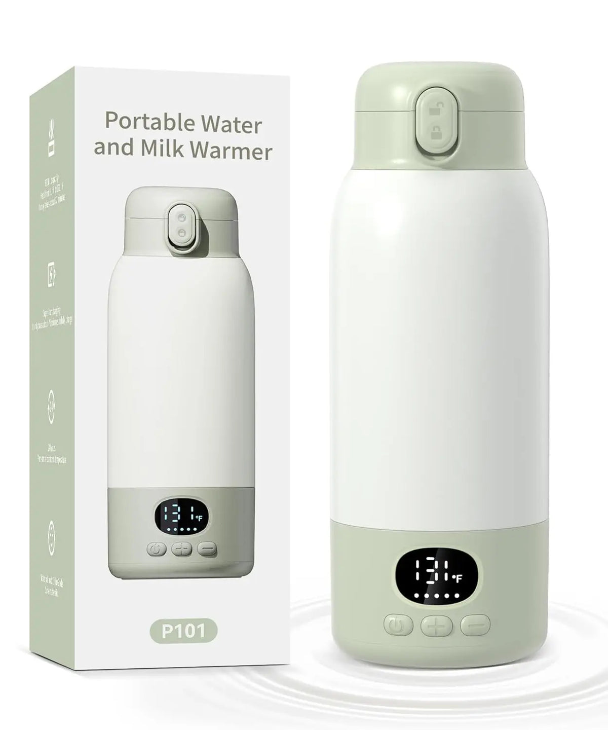 Portable Electric Heated Water Bottle With Digital Temperature Display