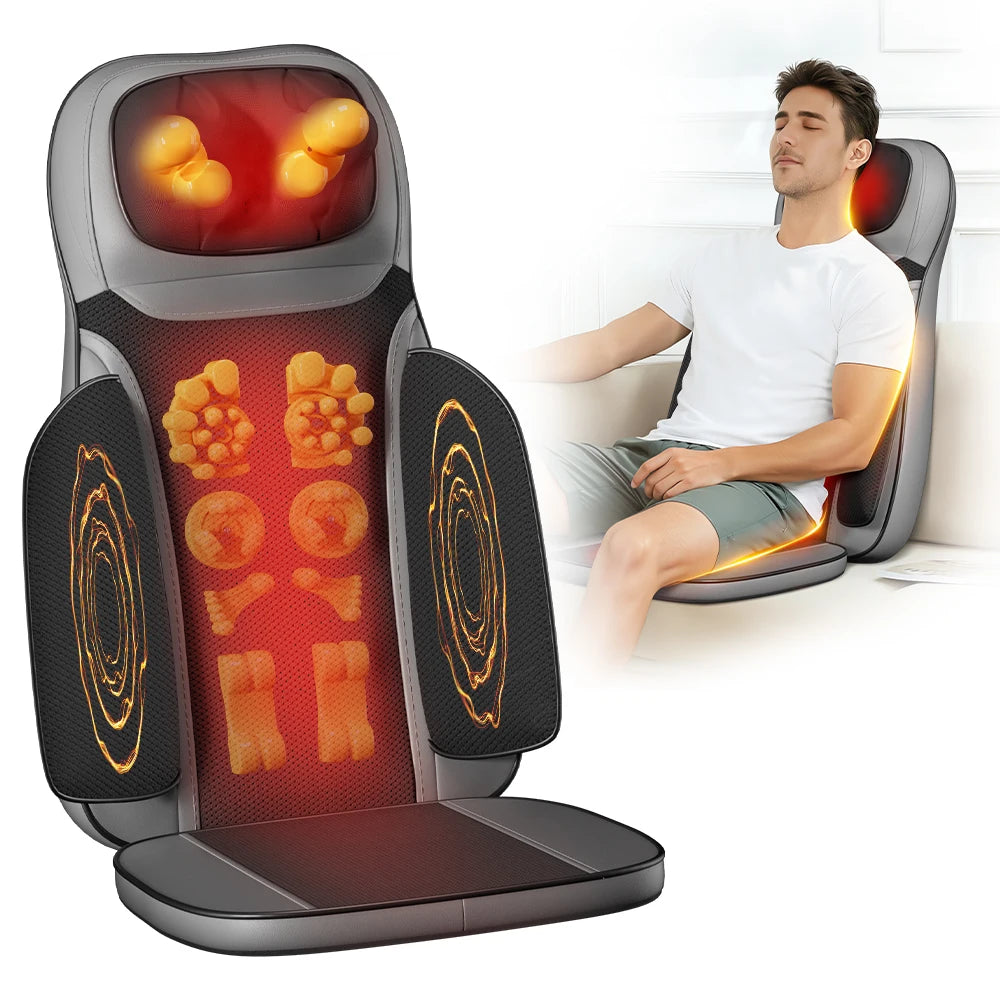 Homemassa Shiatsu Neck Back Massager with Heat Adjustable Seat Cushion