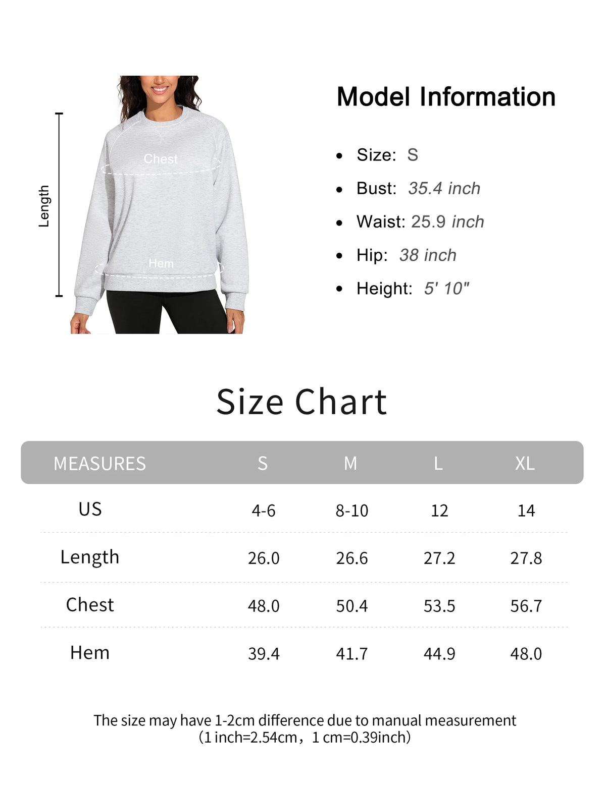 THE GYM PEOPLE Women's Fleece Crewneck Workout Sweatshirt