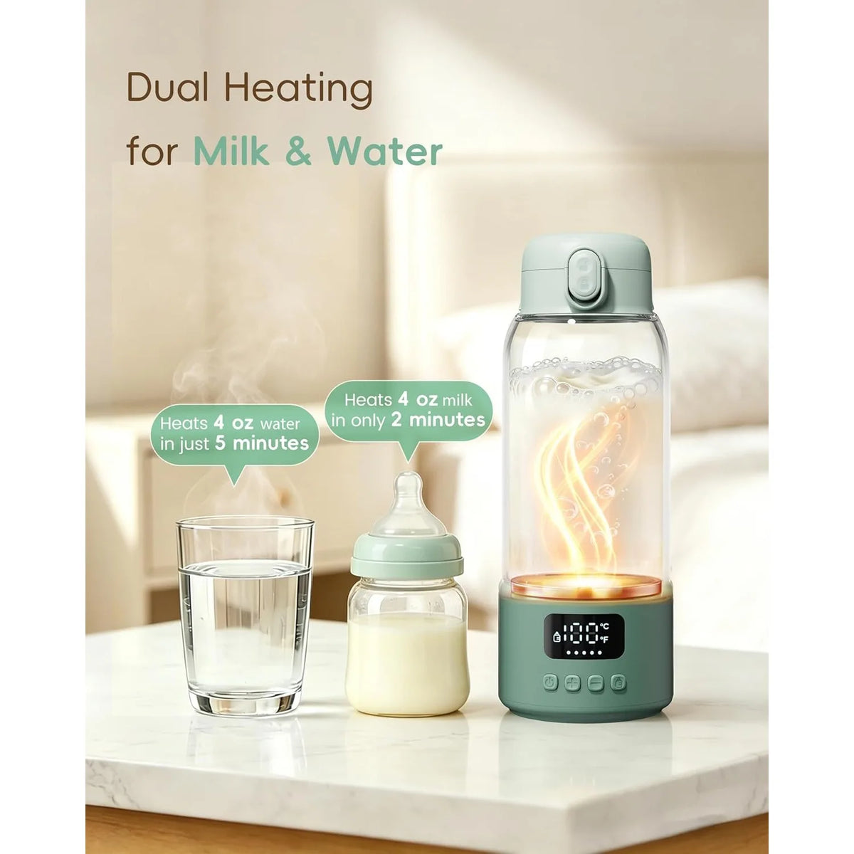 Rechargeable Portable Stainless Steel Insulated Travel Thermos Cup