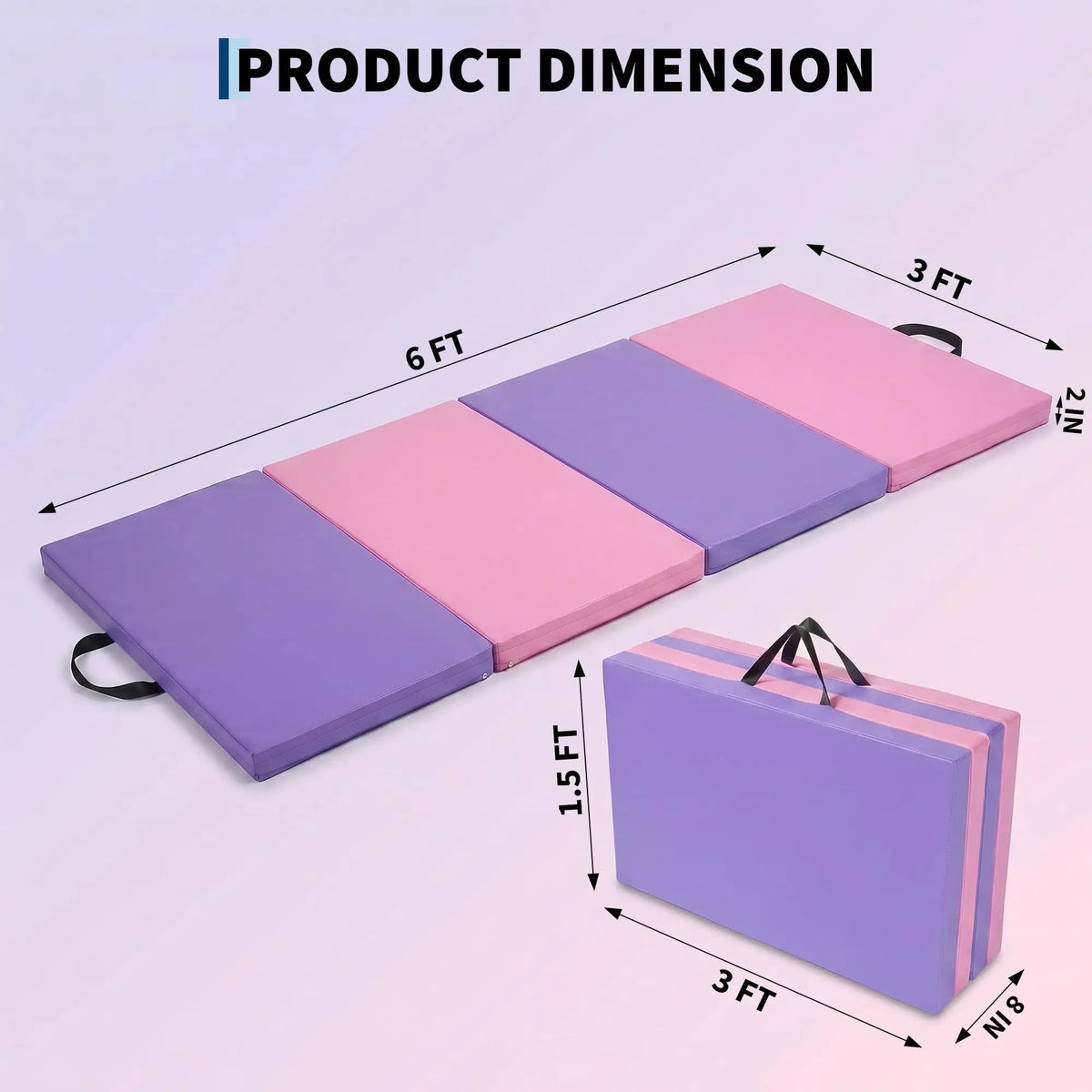 HiMISS Folding Gymnastics Mat For Home Gym Exercise And Training