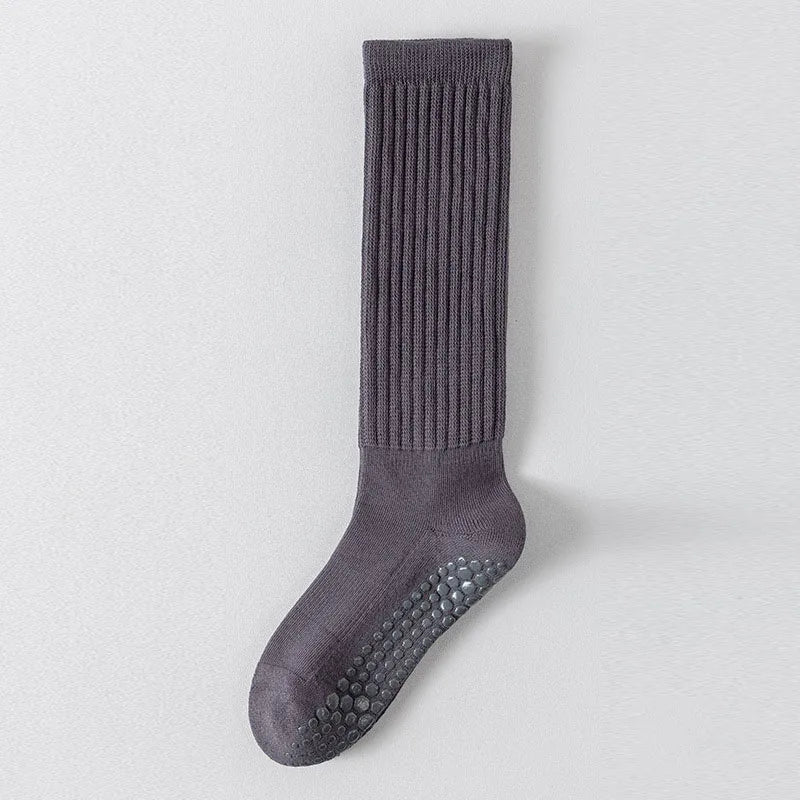 Women Knee High Cotton Yoga Socks Silicone Non-Slip Grip