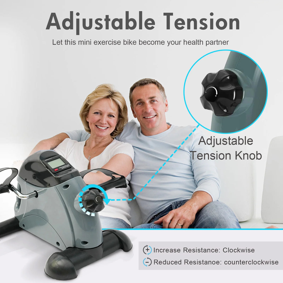 Mini Under Desk Pedal Exerciser With Digital Display For Home