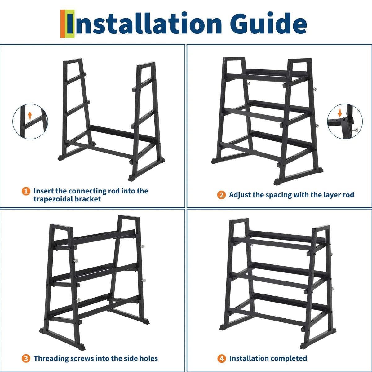 HiMiss Three Tier Dumbbell Rack Heavy Duty Weight Stand