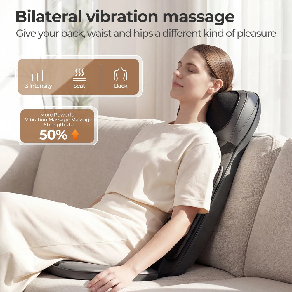 Homemassa Shiatsu Neck Back Massager with Heat Adjustable Seat Cushion