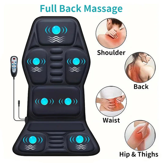 Himouta Heated Back Massager Chair Cushion For Lumbar Neck Relief