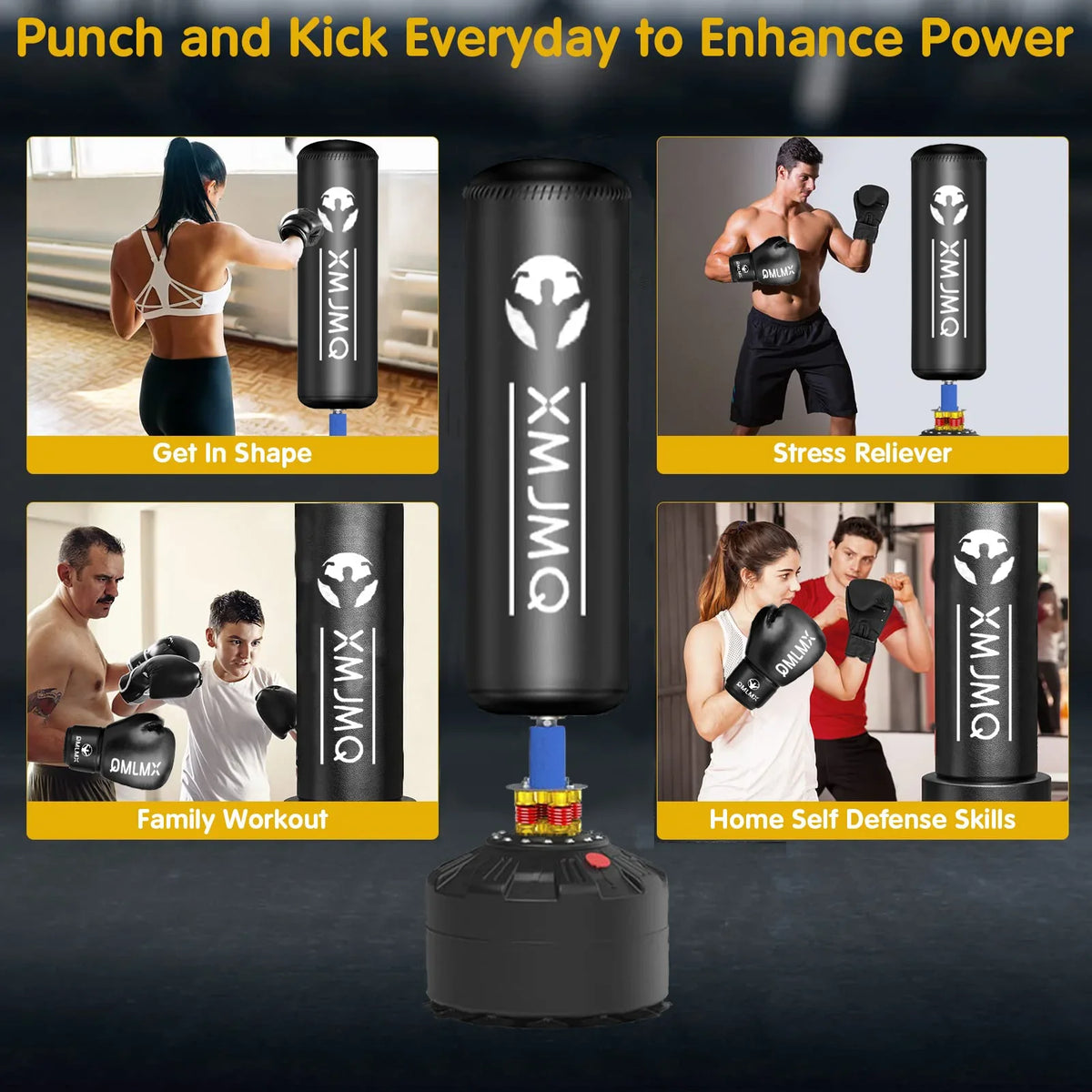 Lekaro Standing Boxing Post With Gloves Suction Cup Home Training