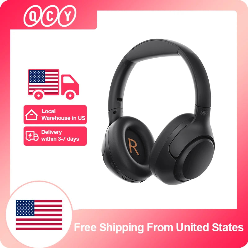 QCY H3 Bluetooth Wireless Headphones With Active Noise Cancellation