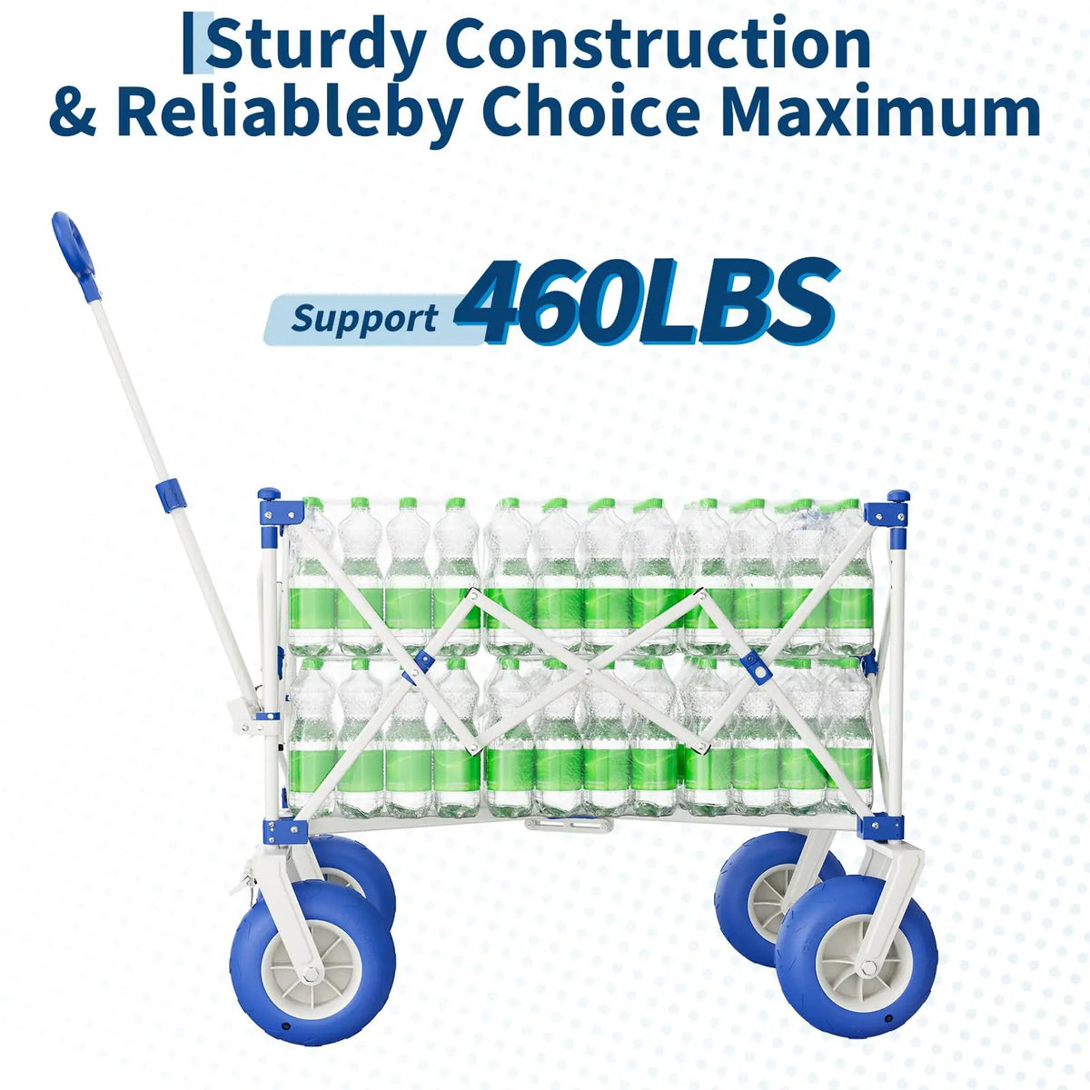 Hismiss Folding Beach Utility Wagon With All Terrain Wheels