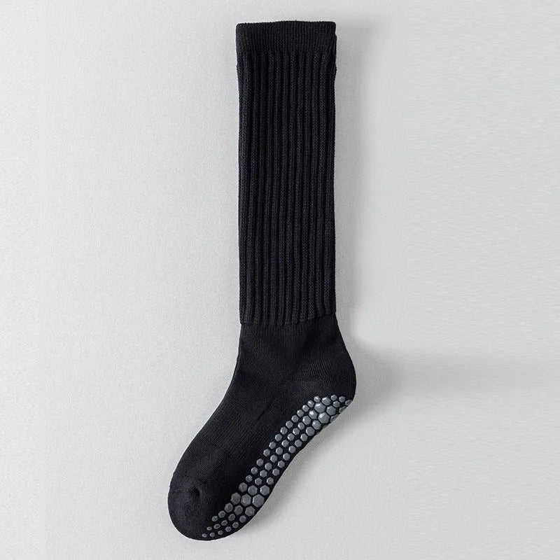 Women Knee High Cotton Yoga Socks Silicone Non-Slip Grip