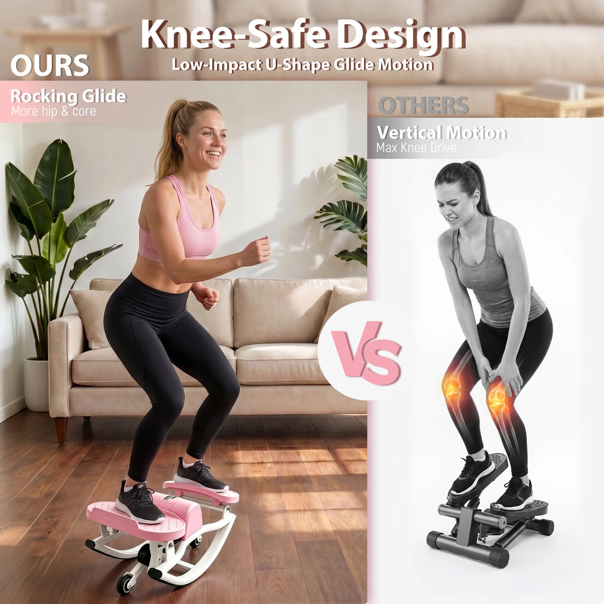 Foldable Swing Stepper Machine For Home Cardio Fitness Training
