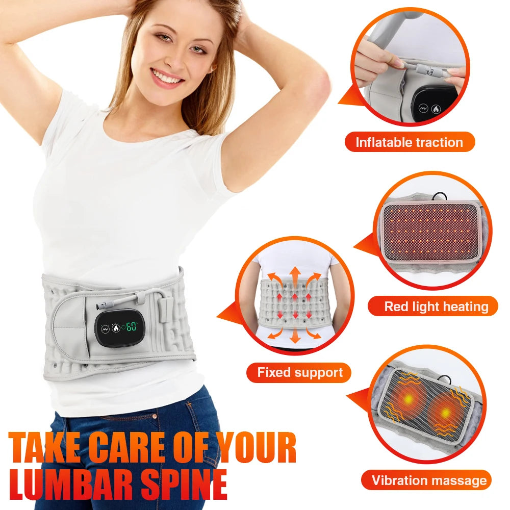 Hailicare USB Rechargeable Inflatable Heating Vibration Massage Belt