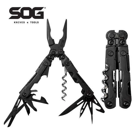 SOG PowerLitre 19 Function Stainless Steel Pocket Multitool With Corkscrew
